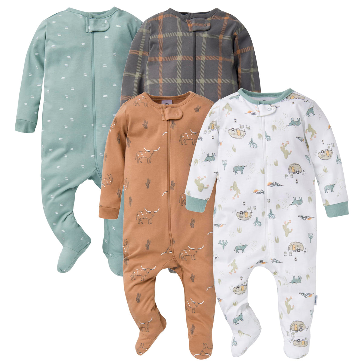 Gerber Baby Boys' 4 Pack Sleep 'N Play Footie