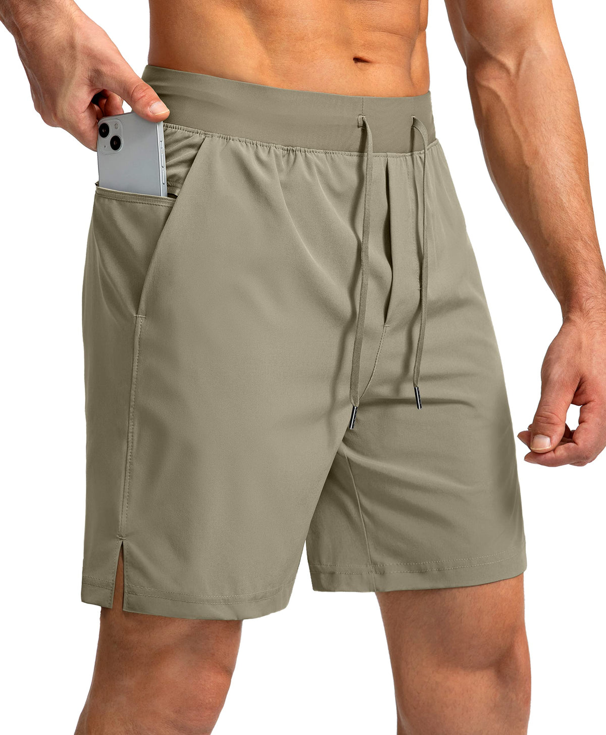 Soothfeel Men's Running Shorts with Zipper Pockets 9"/ 7"/ 5" Quick Dry Eight Basketball Gym Workout Athletic Shorts