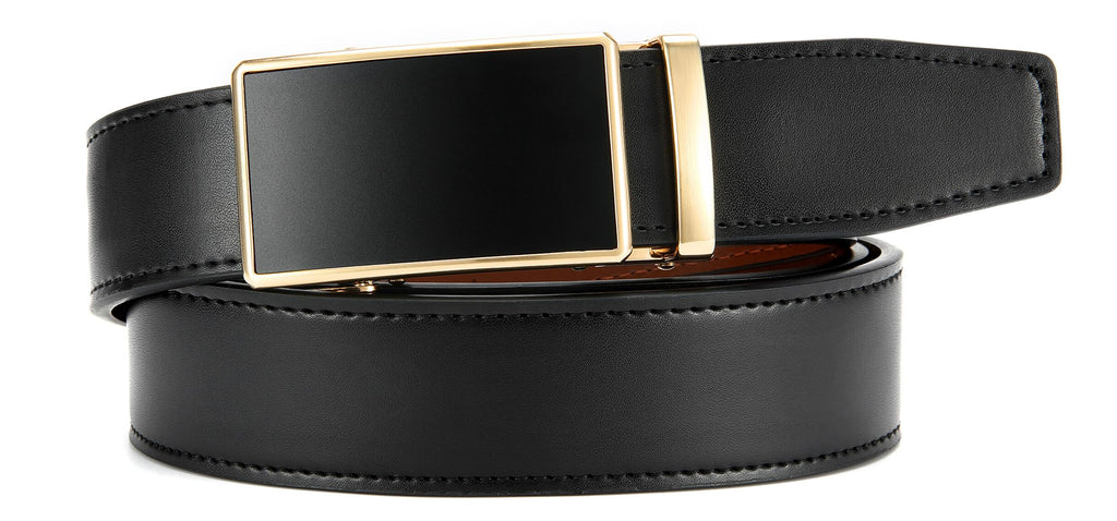 CHAOREN Mens Leather Ratchet Belt - 1 3/8" for Dress Pants
