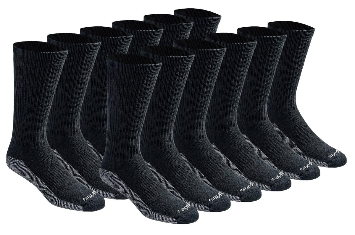 Dickies Men's Dri-tech Original Moisture Control Crew Socks, Available in M-xxl (6, 12, 18 Pairs)