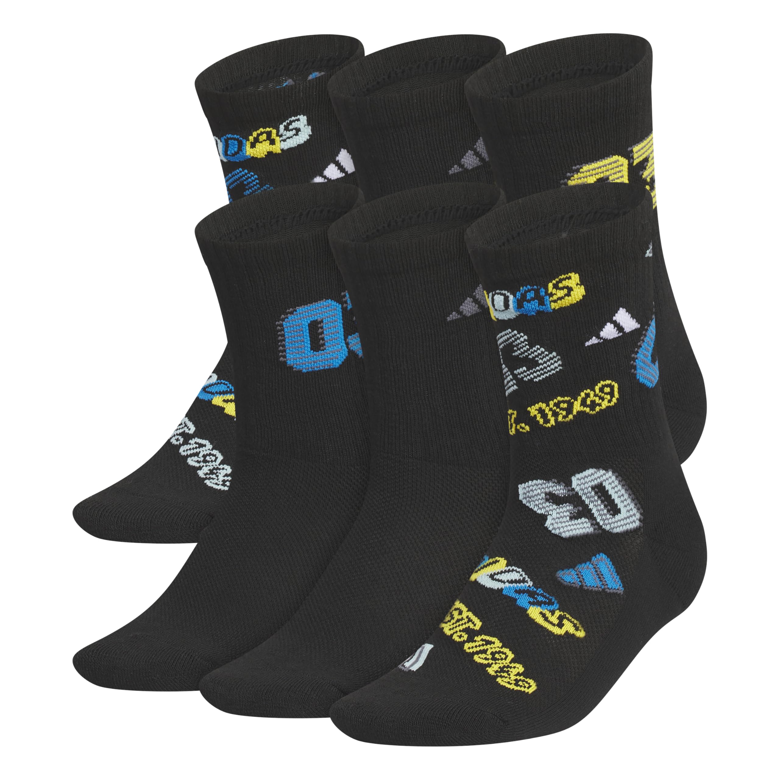 adidas Kids Athletic Cushioned Crew Socks 6 Pairs