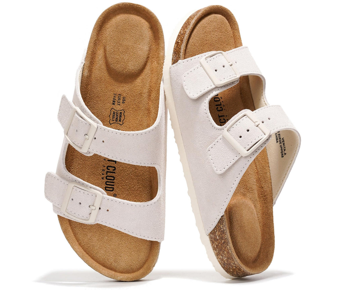 Project Cloud 100% Genuine Leather Womens Sandals Slides for Women (Venita)