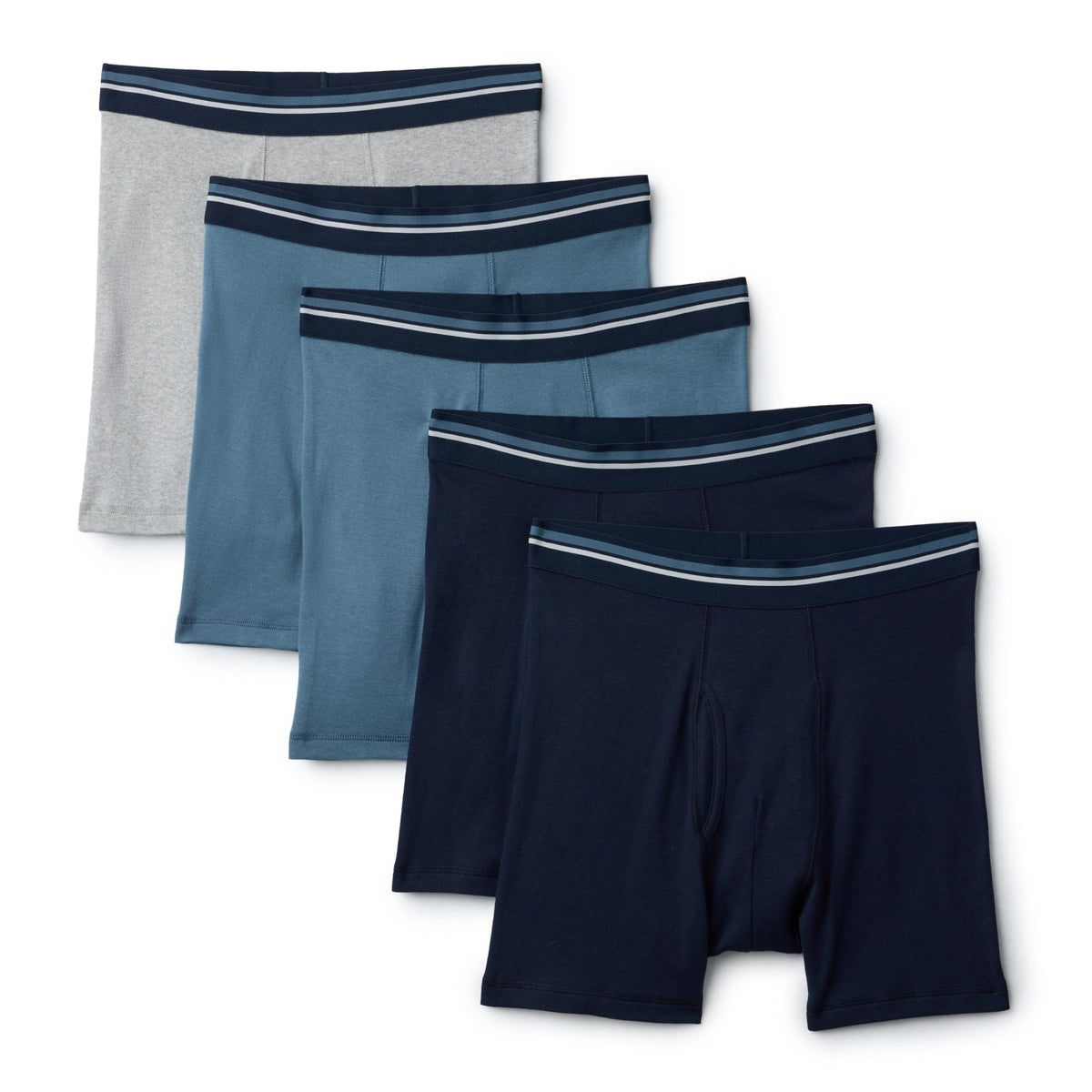 Amazon Essentials Men's Breathable Cotton Boxer Briefs, Tag-Free, Pack of 5