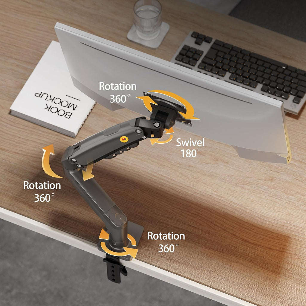North Bayou NB F80 17-32" LCD/LED Monitor Mount Ergonomic Gas Spring Desk Mount 2-9 Kg