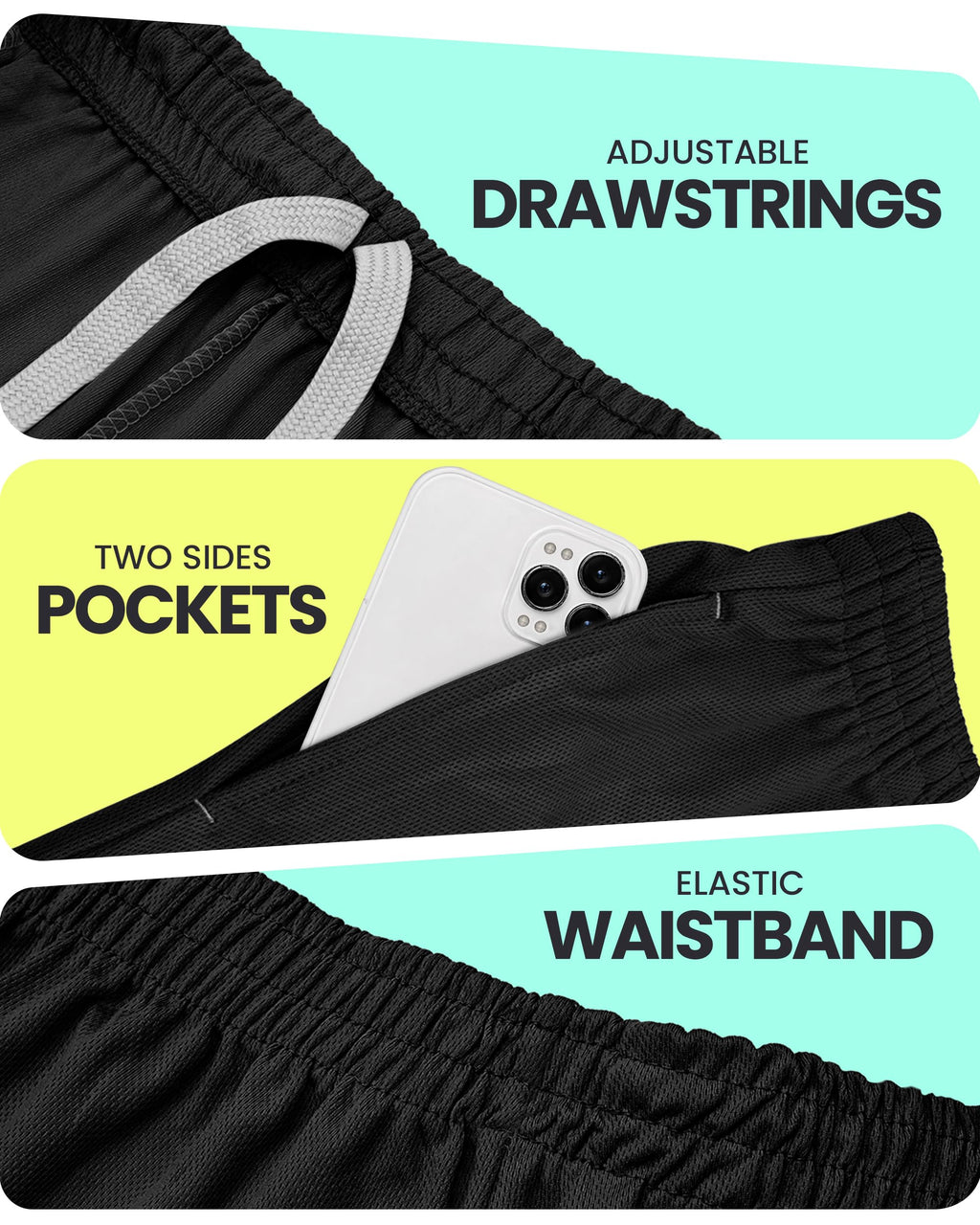 Breathable Mesh Mens Athletic Shorts Loose-Fit Quick Dry Running Gym Shorts