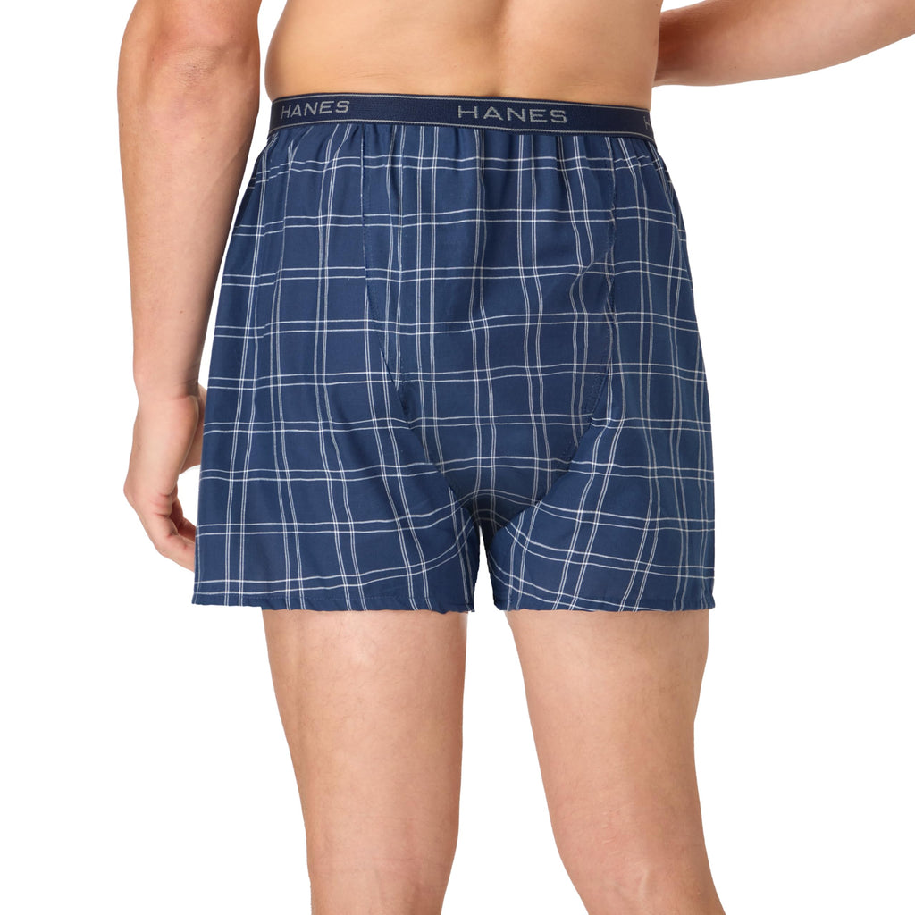 Hanes Men's Underwear Boxers Pack, Cool & Breathable Cotton Underwear, Moisture-Wicking Boxers for Men