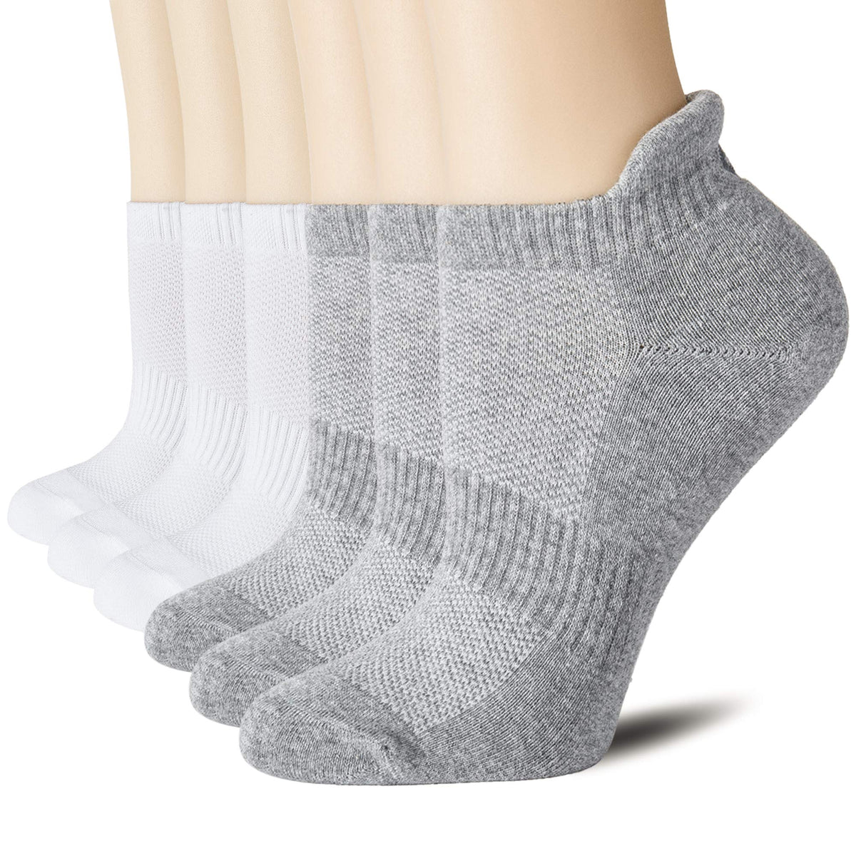 CS CELERSPORT 6 Pairs Ankle Athletic Running Socks Low Cut Sports Tab Socks for Men and Women
