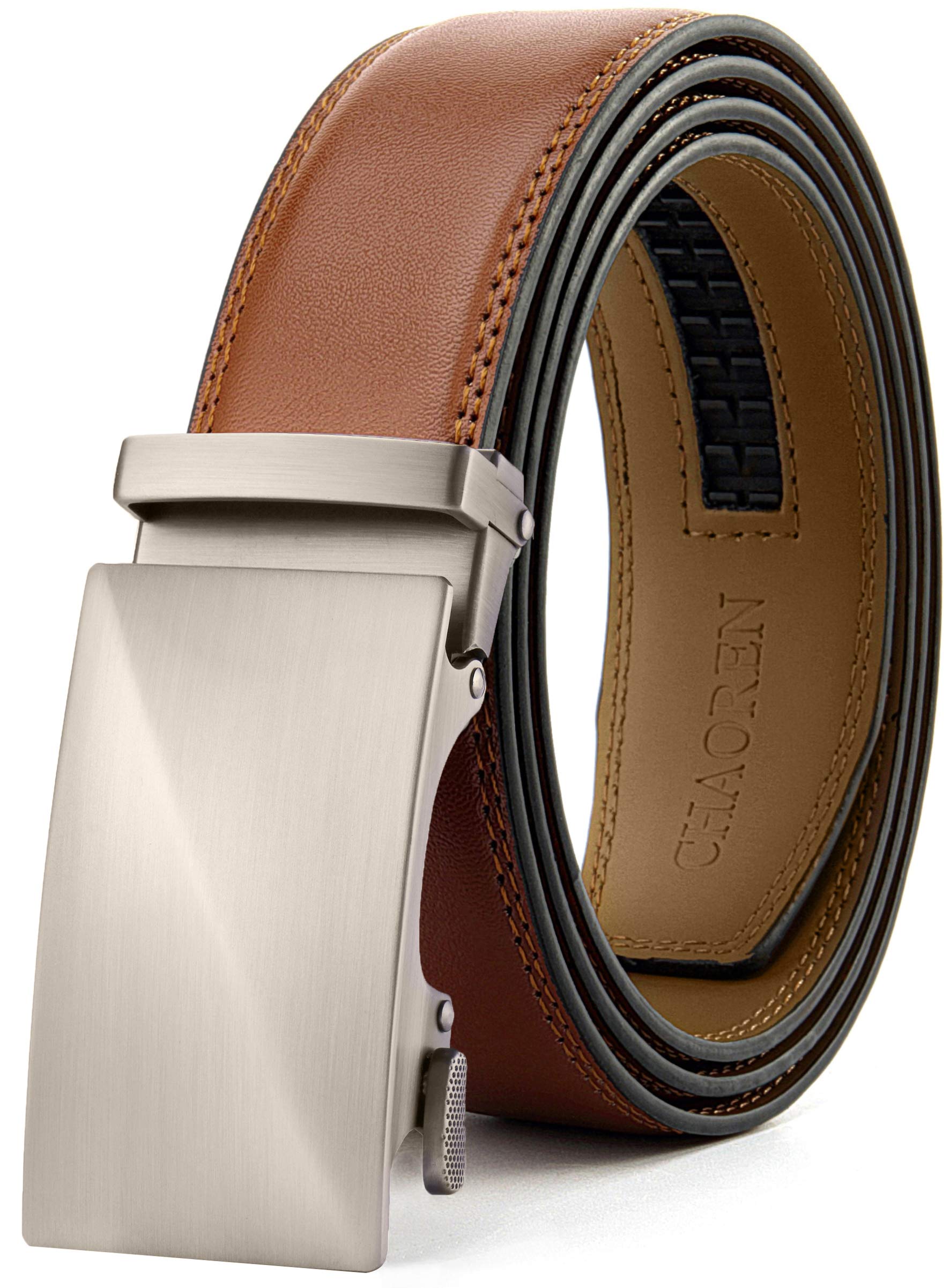 CHAOREN Men's Leather Ratchet Belt - Customizable Fit (35mm)