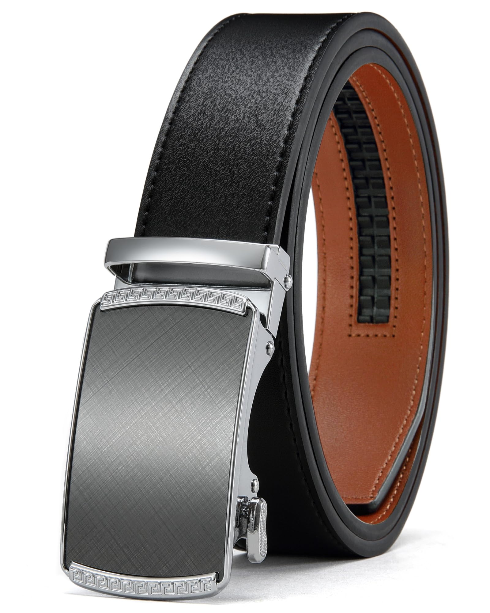 CHAOREN Men's Leather Ratchet Belt - Customizable Fit (35mm)