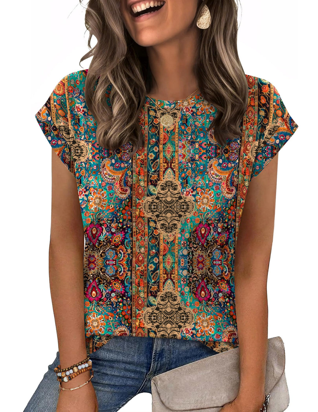 Zeagoo Womens Tops Summer Casual Cap Sleeve Tshirts Shirts Business Blouses