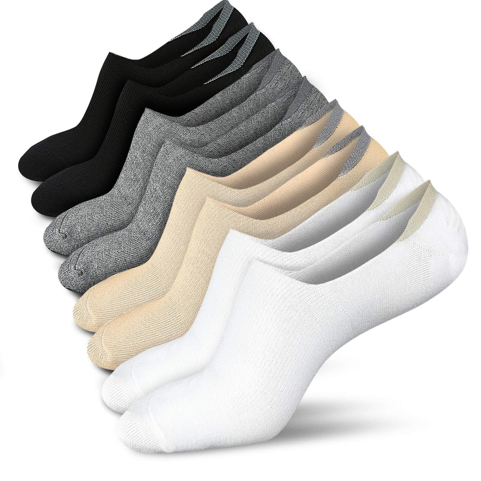 wernies No Show Socks Women Low Cut Ankle Socks Non Slip 4/8 Pairs