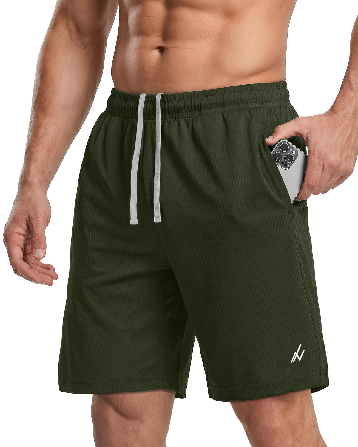 Breathable Mesh Mens Athletic Shorts Loose-Fit Quick Dry Running Gym Shorts