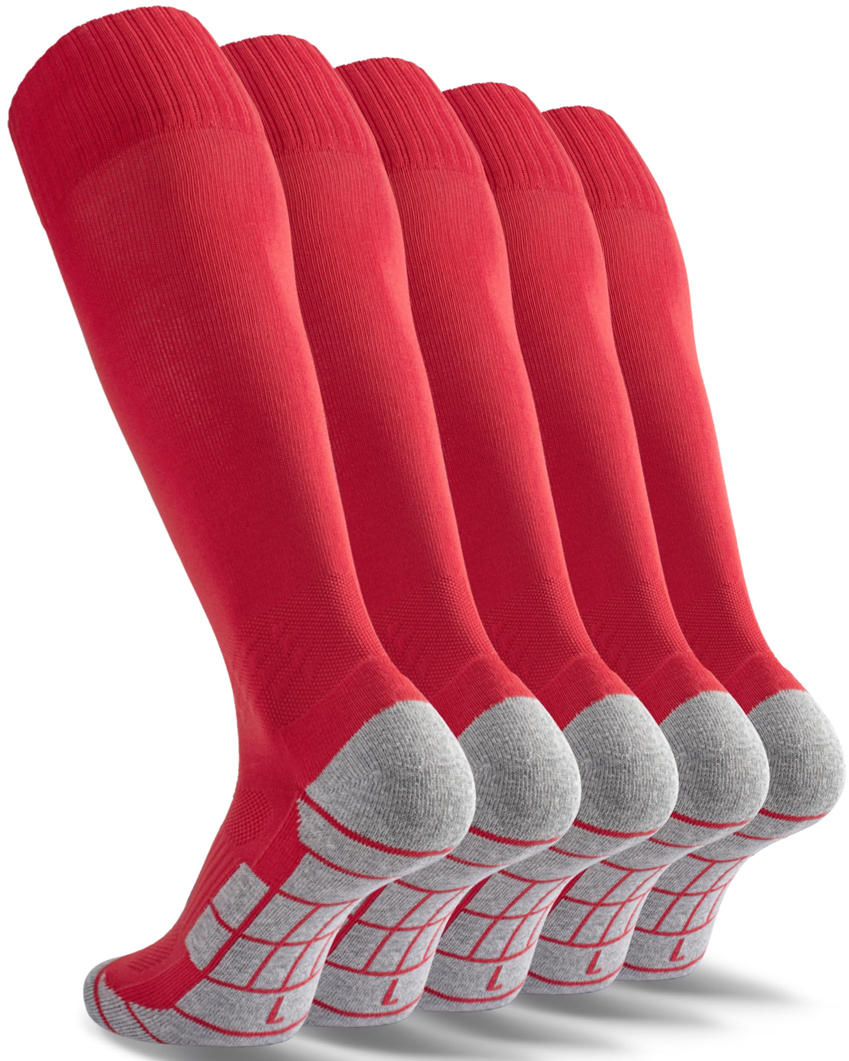 CWVLC Soccer Socks (1/3/5 pairs) Team Sport Knee High Socks for Adult Youth Kids