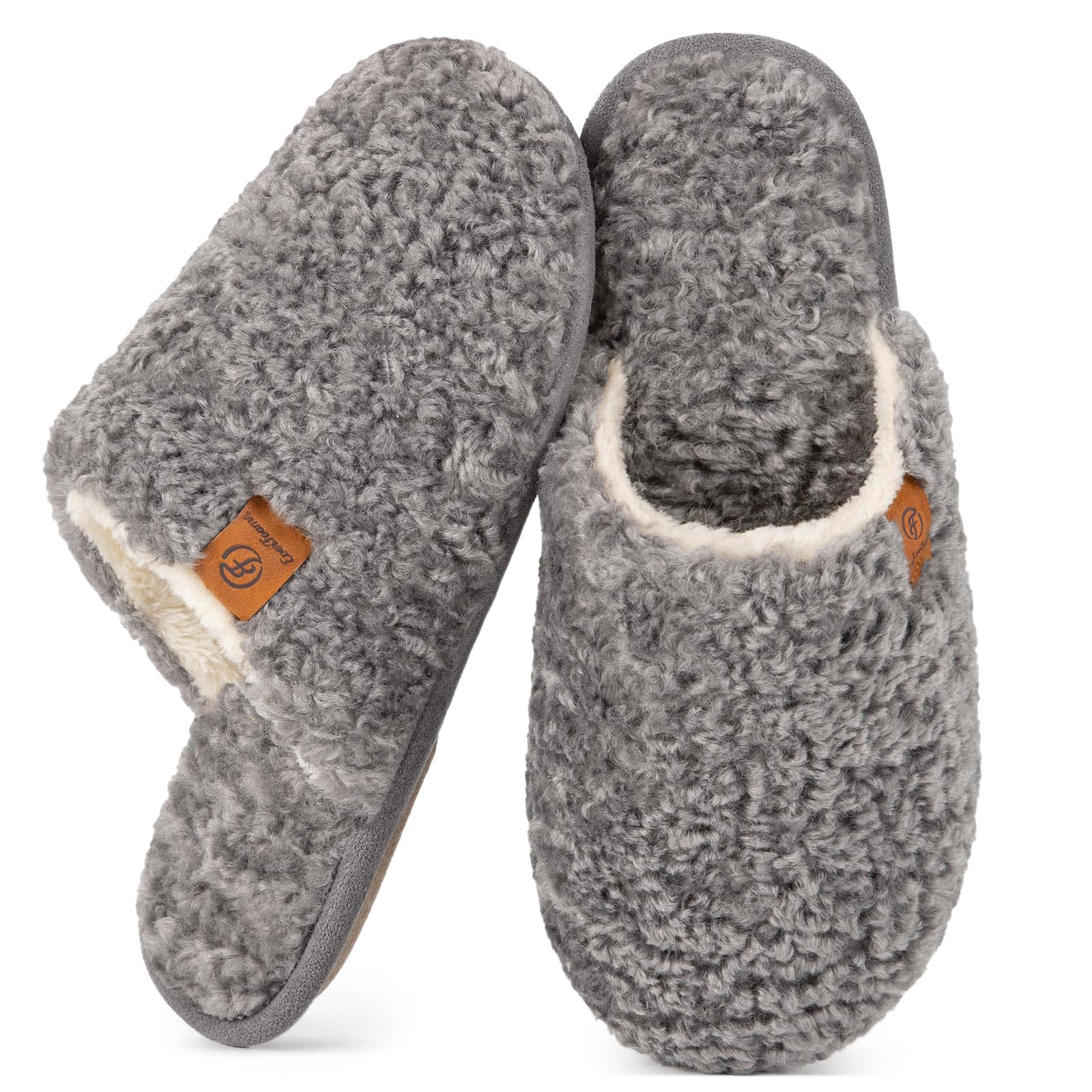 EverFoams Women's Fuzzy Slippers Warm Cozy Memory Foam Indoor House Shoes