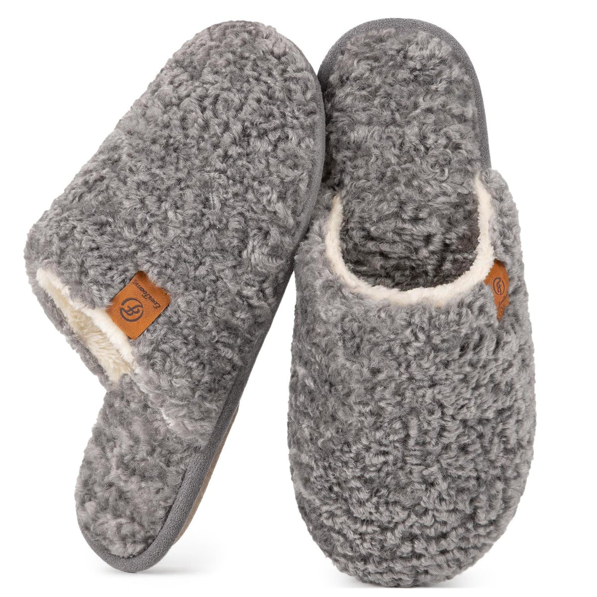 EverFoams Women's Fuzzy Slippers Warm Cozy Memory Foam Indoor House Shoes