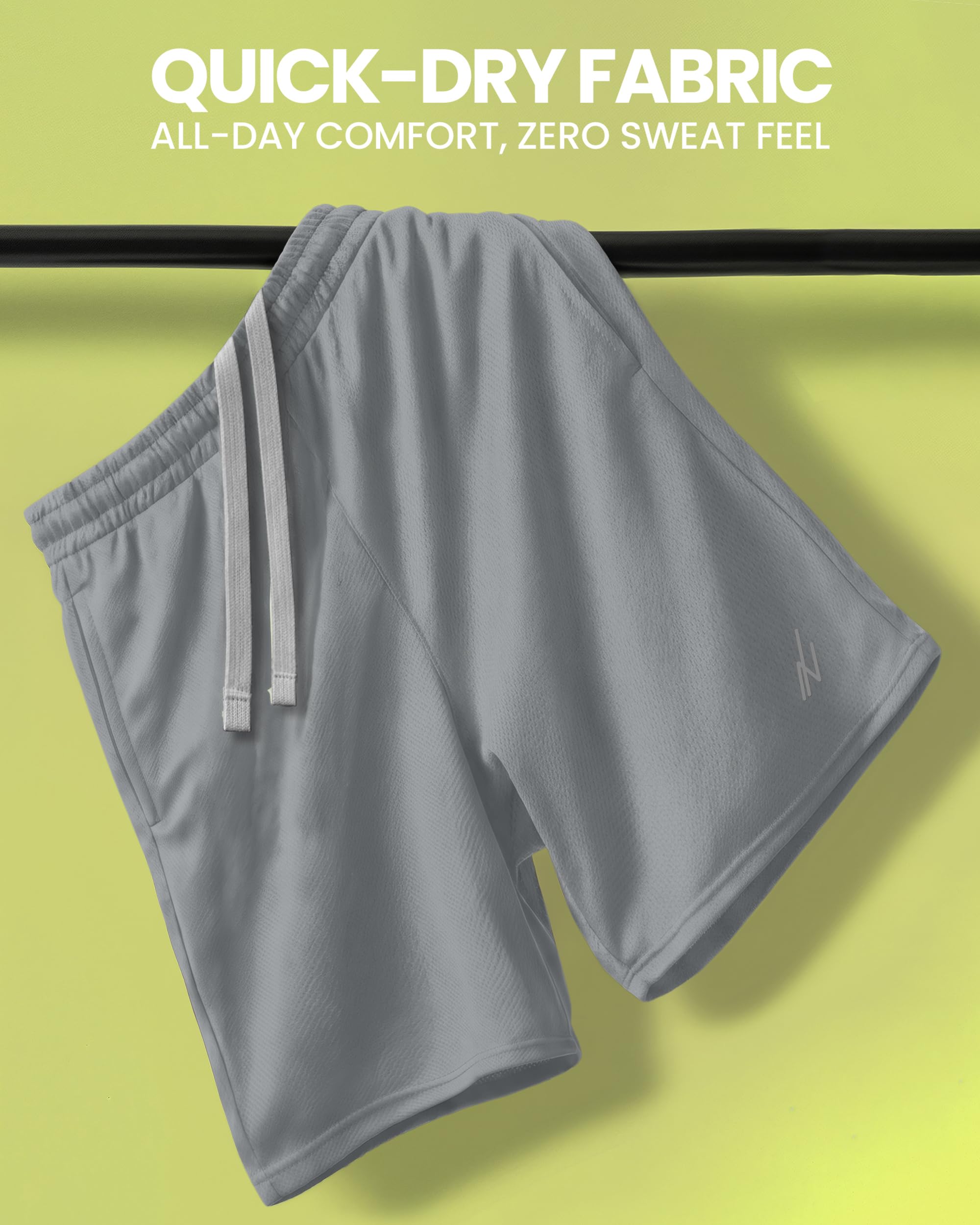Breathable Mesh Mens Athletic Shorts Loose-Fit Quick Dry Running Gym Shorts