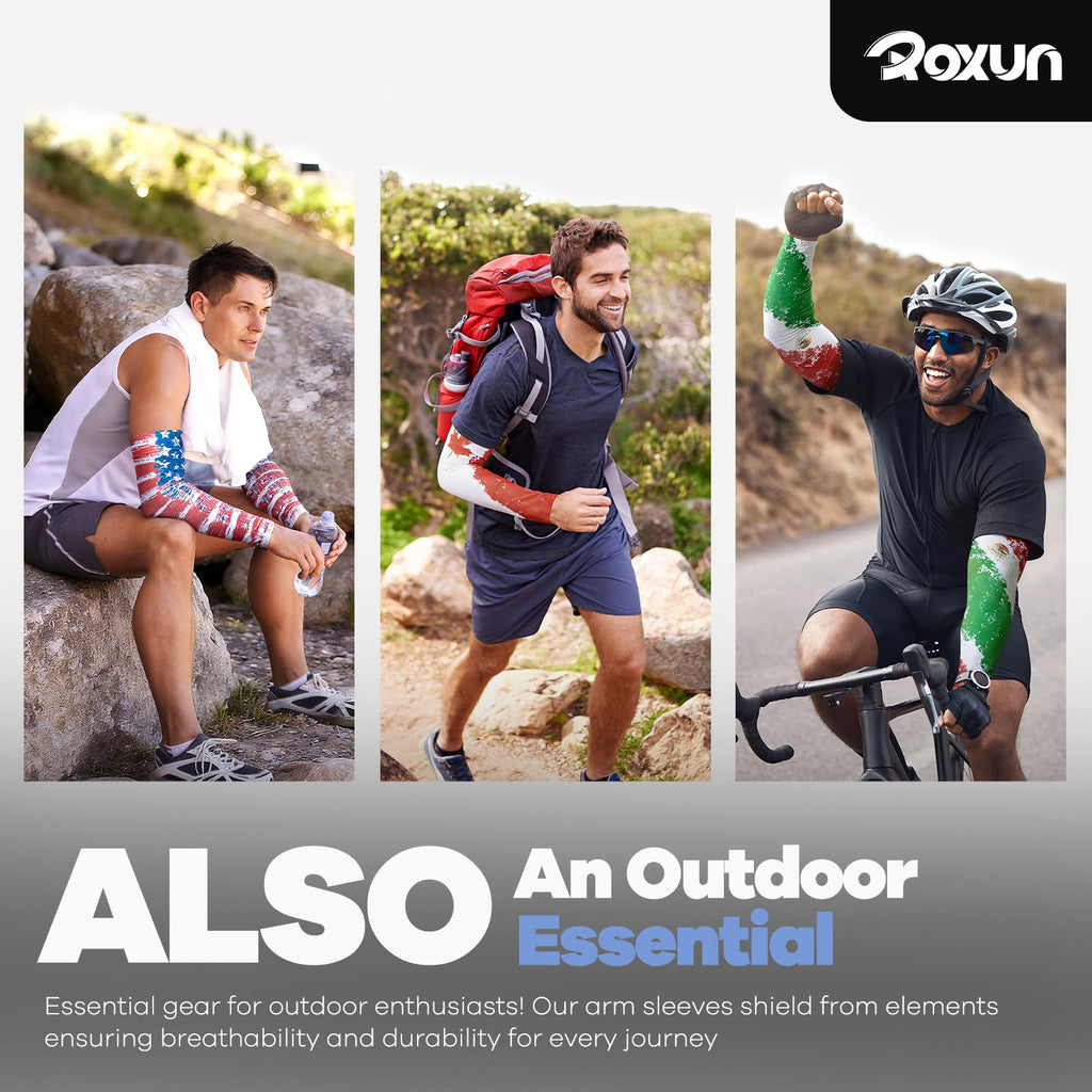 ROXUN Arm Sleeves Cooling UV Sun Protection Sport Compression for Men Women