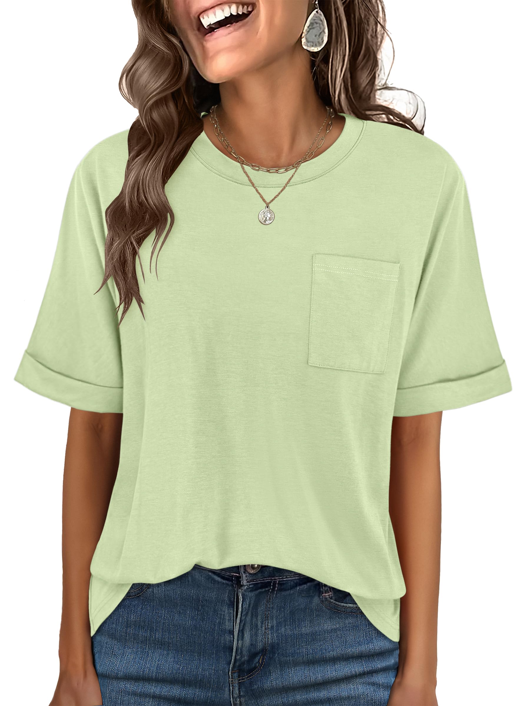 ANRABESS Womens Tops Short Sleeve Oversized T Shirts