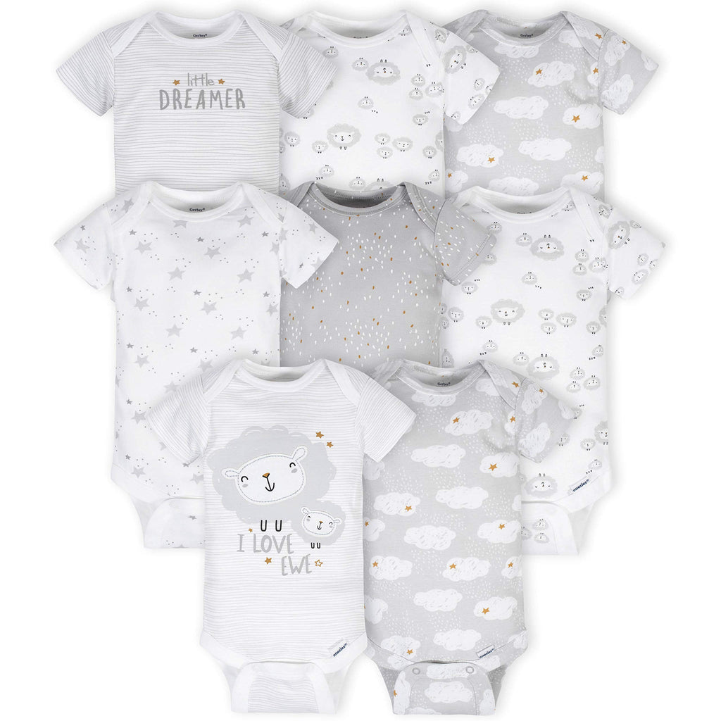 Gerber Baby Girls' 8-pack Short Sleeve Onesies Bodysuits