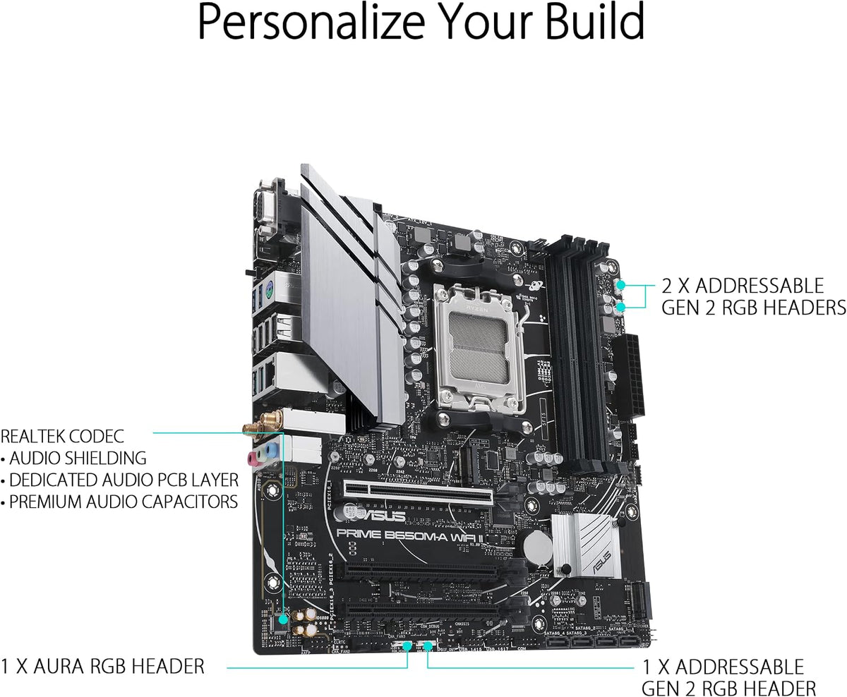Asus Prime B650M-R AMD B650 AM5 Soket DDR5 7200+(OC) MHz mATX Anakart