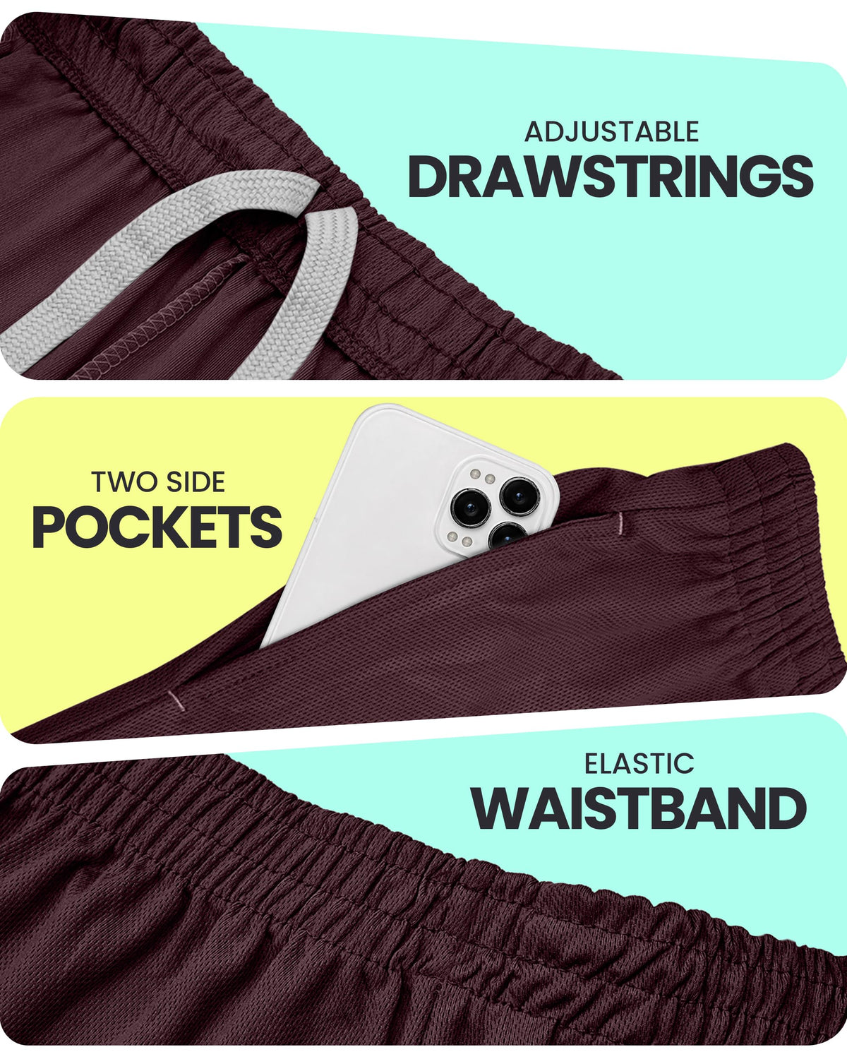 Breathable Mesh Mens Athletic Shorts Loose-Fit Quick Dry Running Gym Shorts