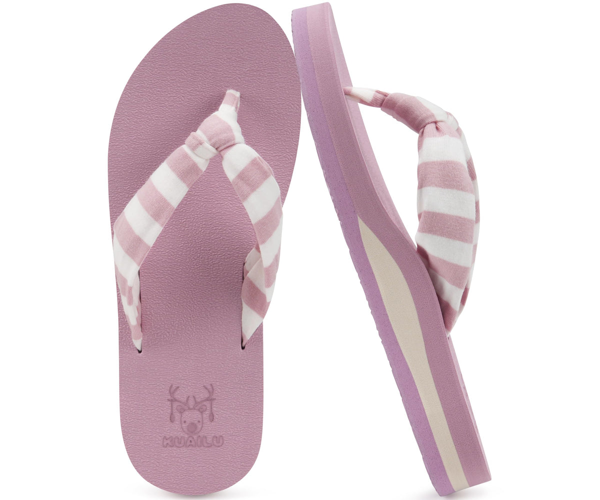 KuaiLu Flip Flops for Women with Arch Support Summer Beach Thong Sandals