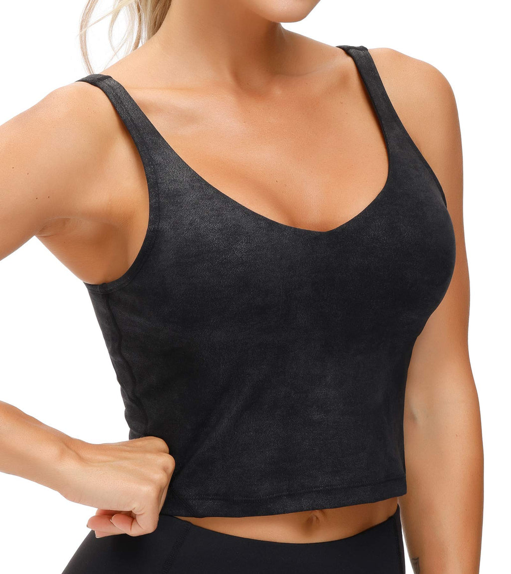 THE GYM PEOPLE Women’s Longline Sports Bra Wirefree Padded Medium Support Yoga Bras Gym Running Workout Tank Tops