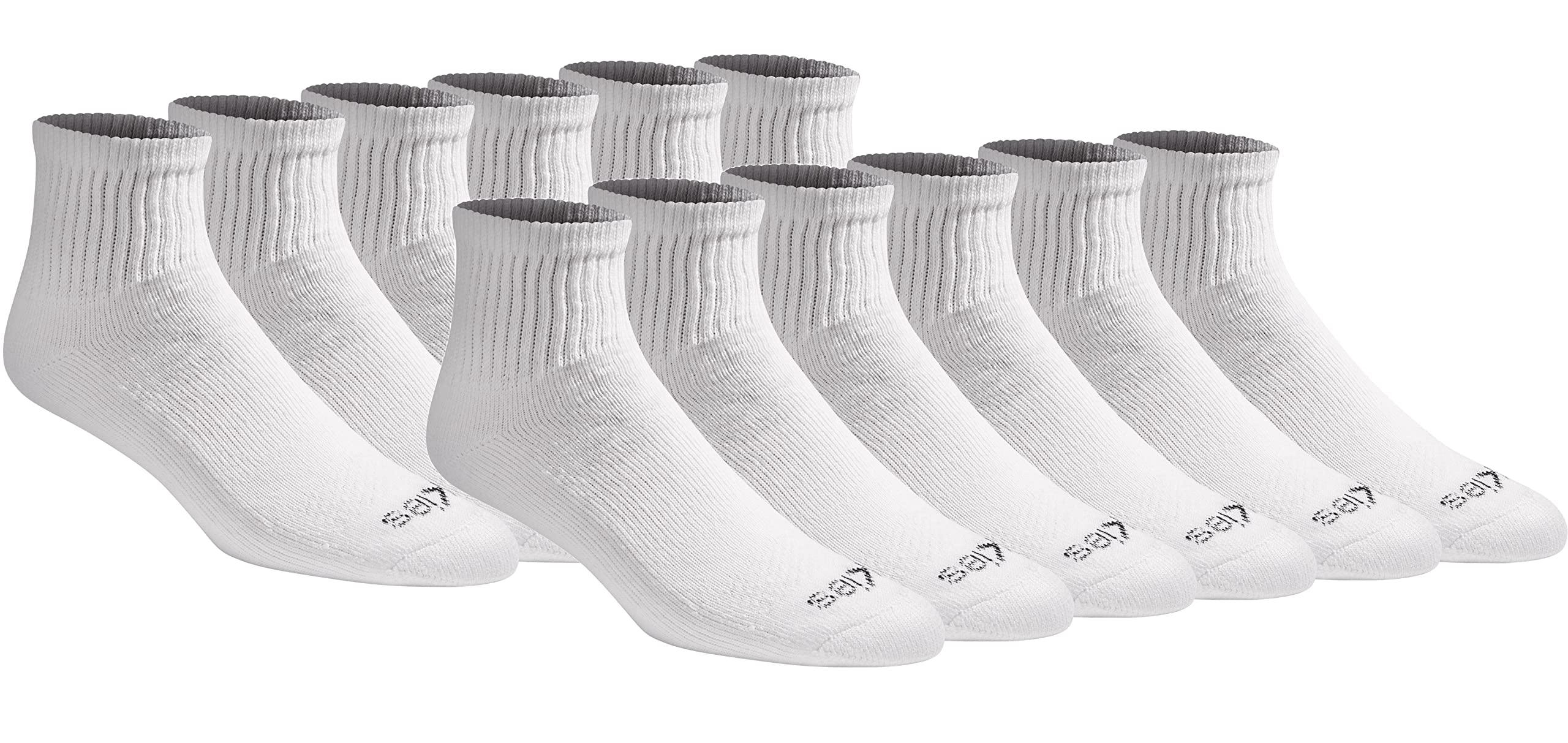 Dickies Men's Dri-Tech Moisture Control Quarter Socks, Available in M-XXL (6, 12, 18 Pairs)
