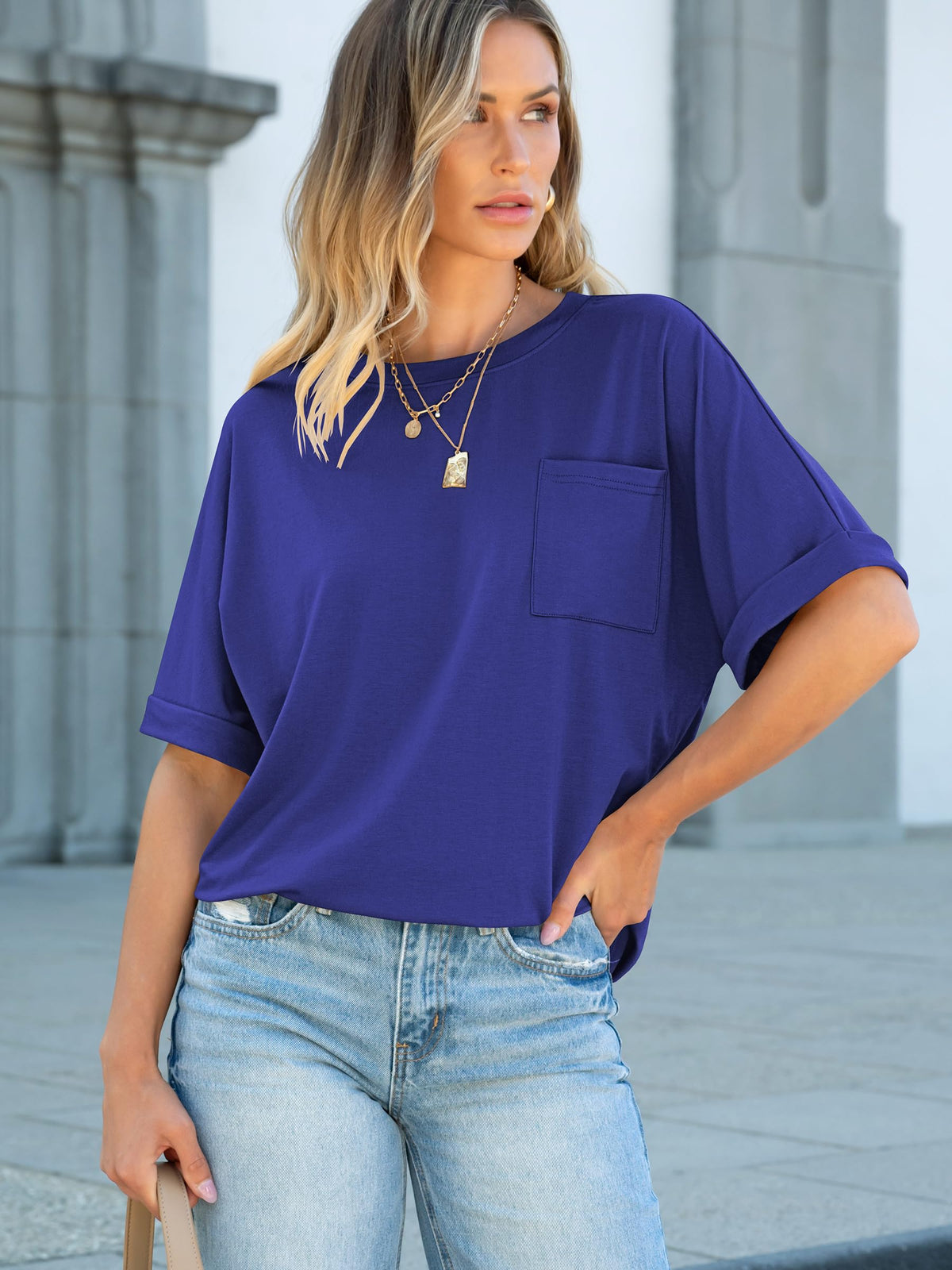 ANRABESS Womens Tops Short Sleeve Oversized T Shirts