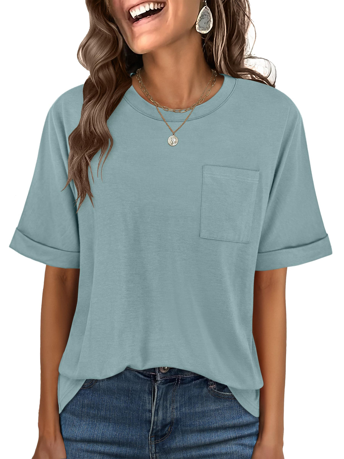 ANRABESS Womens Tops Short Sleeve Oversized T Shirts