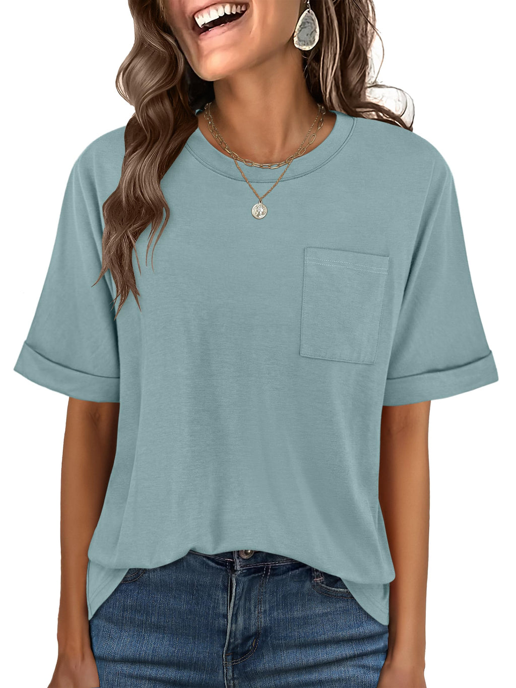ANRABESS Womens Tops Short Sleeve Oversized T Shirts