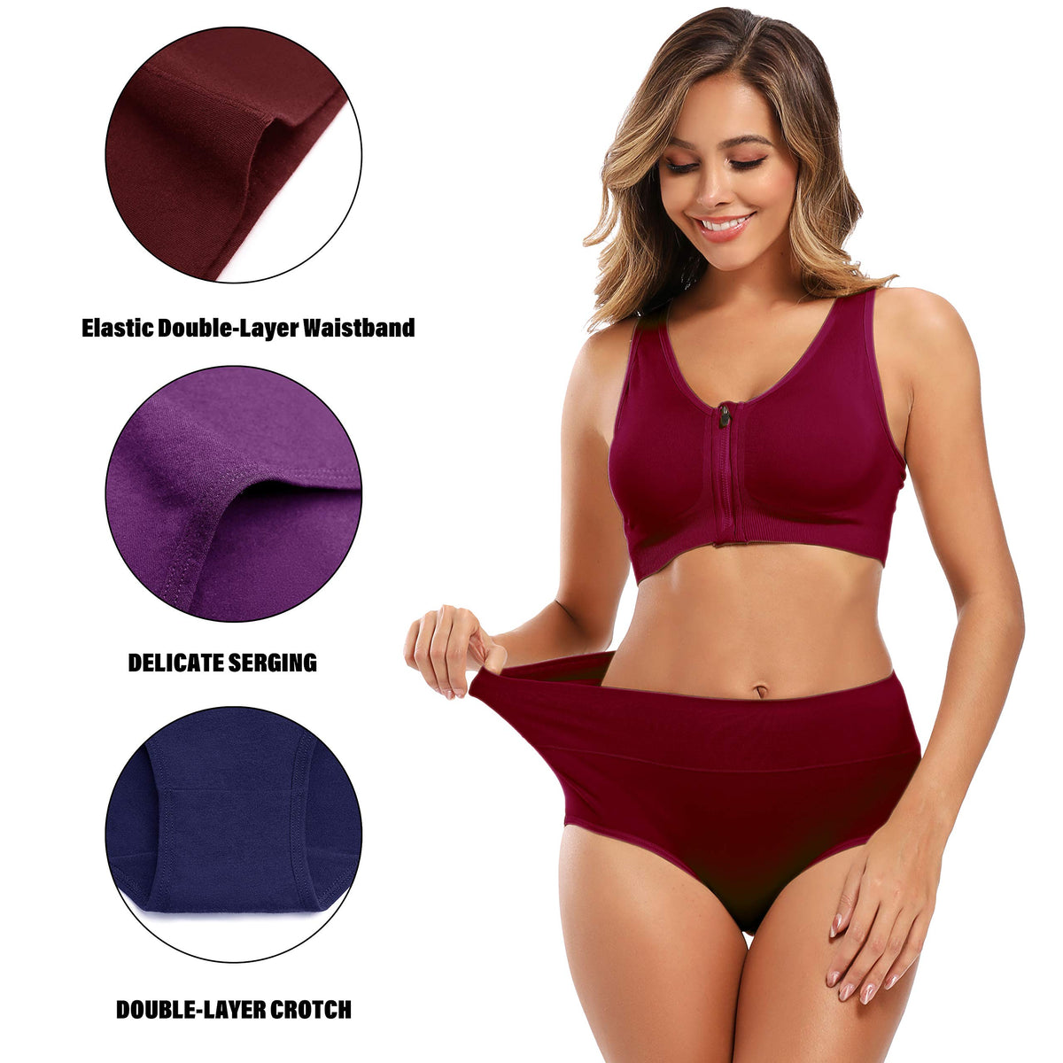 Molasus Women's Cotton Underwear High Waisted Full Coverage Ladies Panties (Regular & Plus Size)