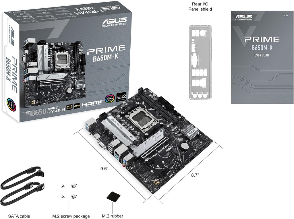 Asus Prime B650M-R AMD B650 AM5 Soket DDR5 7200+(OC) MHz mATX Anakart