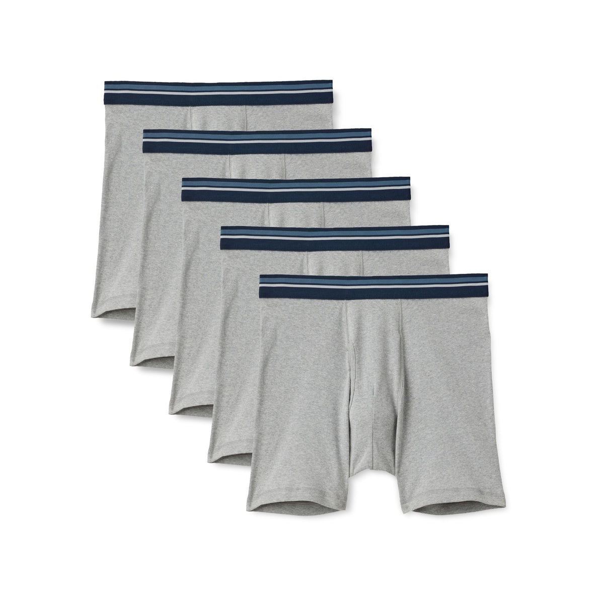 Amazon Essentials Men's Breathable Cotton Boxer Briefs, Tag-Free, Pack of 5
