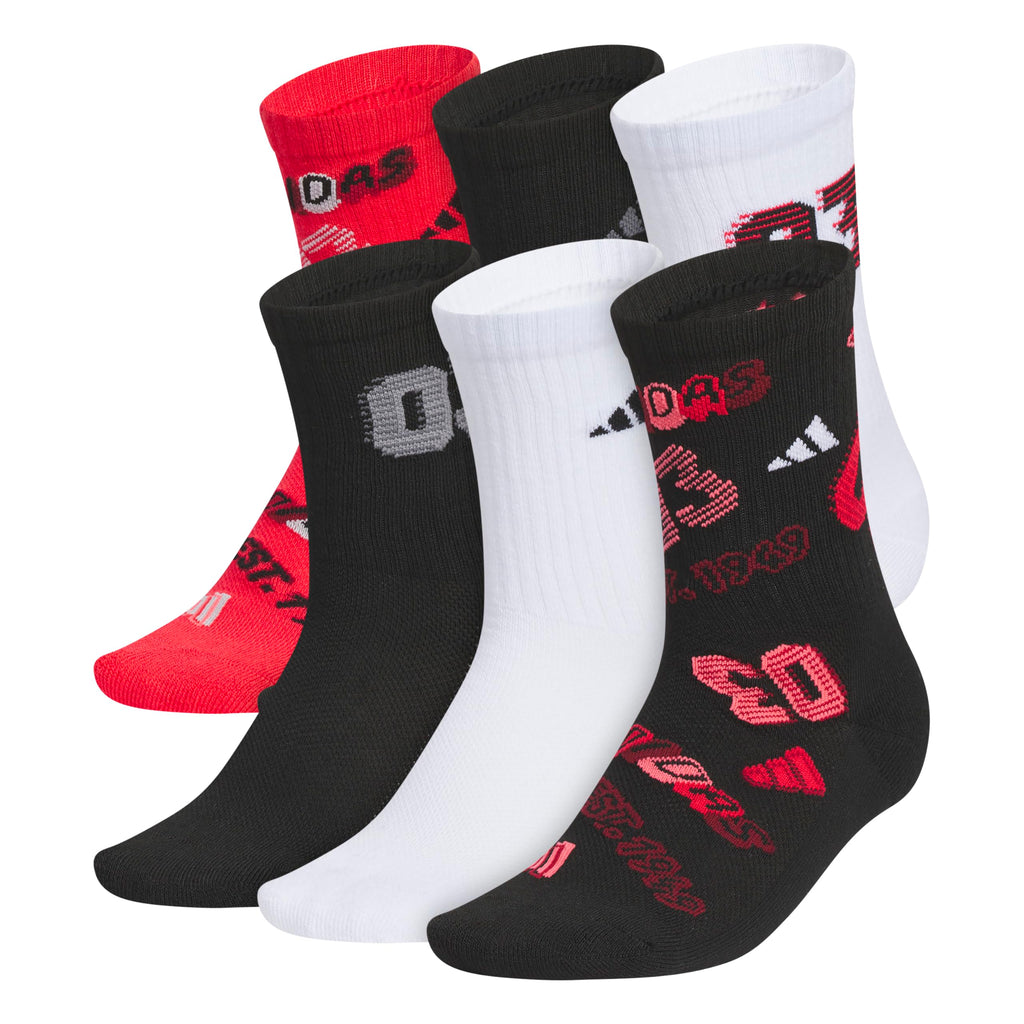 adidas Kids Athletic Cushioned Crew Socks 6 Pairs