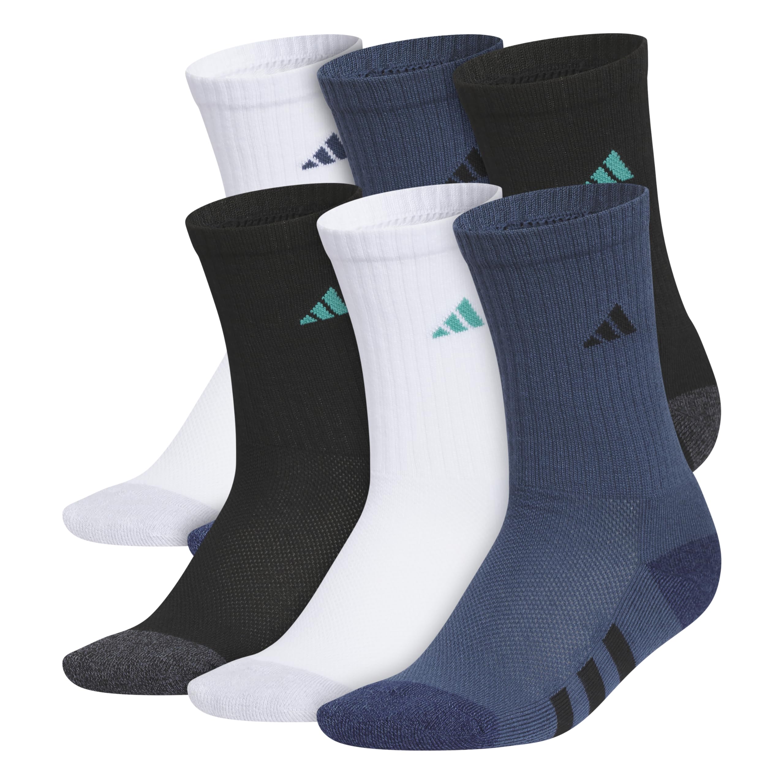 adidas Kids Athletic Cushioned Crew Socks 6 Pairs