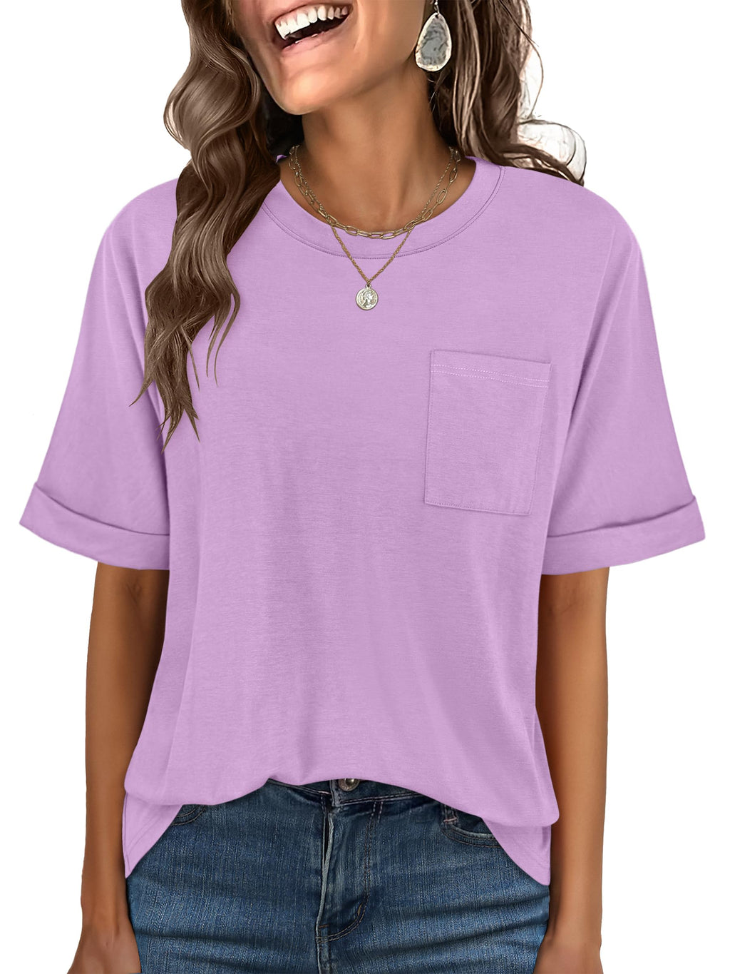 ANRABESS Womens Tops Short Sleeve Oversized T Shirts