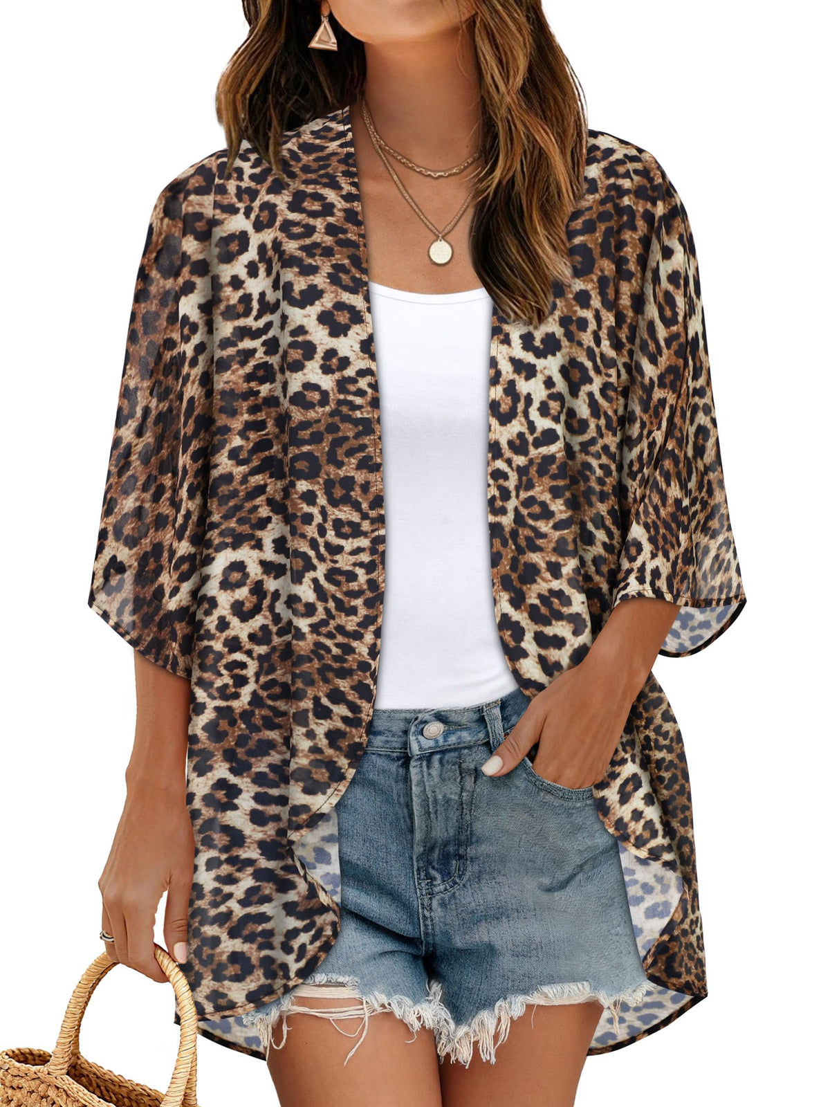 CHICGAL Womens Floral Kimono Cardigan Beach Cover Up Casual Summer Tops