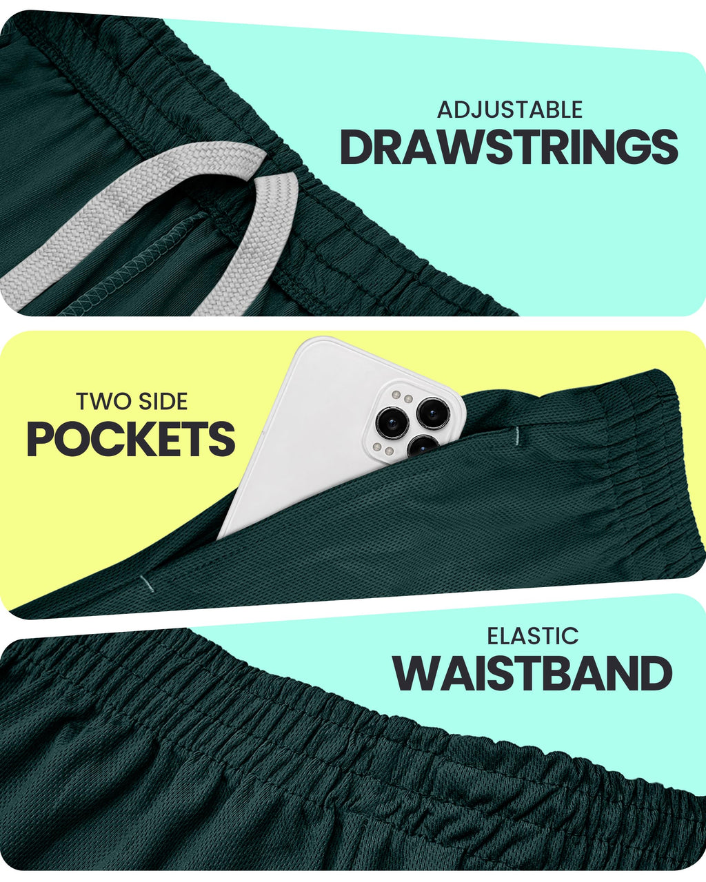 Breathable Mesh Mens Athletic Shorts Loose-Fit Quick Dry Running Gym Shorts