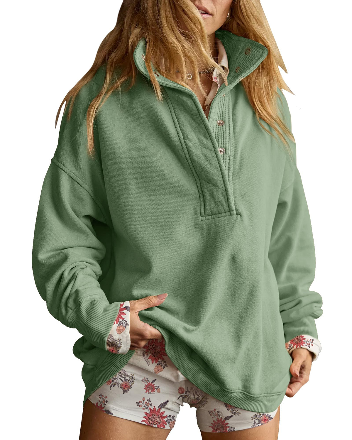 Gacaky Sweatshirt for Women Oversized Henley Neck Pullover Top Fall Outfits