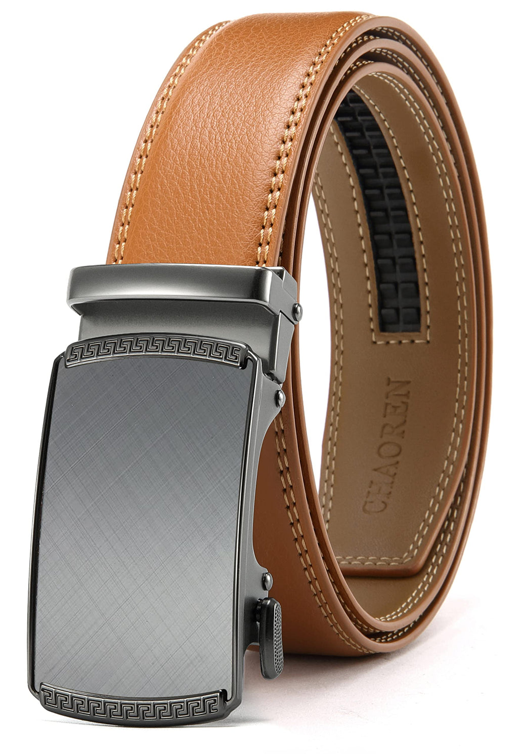 CHAOREN Men's Leather Ratchet Belt - Customizable Fit (35mm)