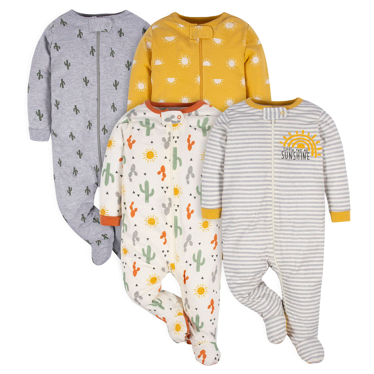 Gerber Baby Girls 4-Pack Sleep 'N Play Footie