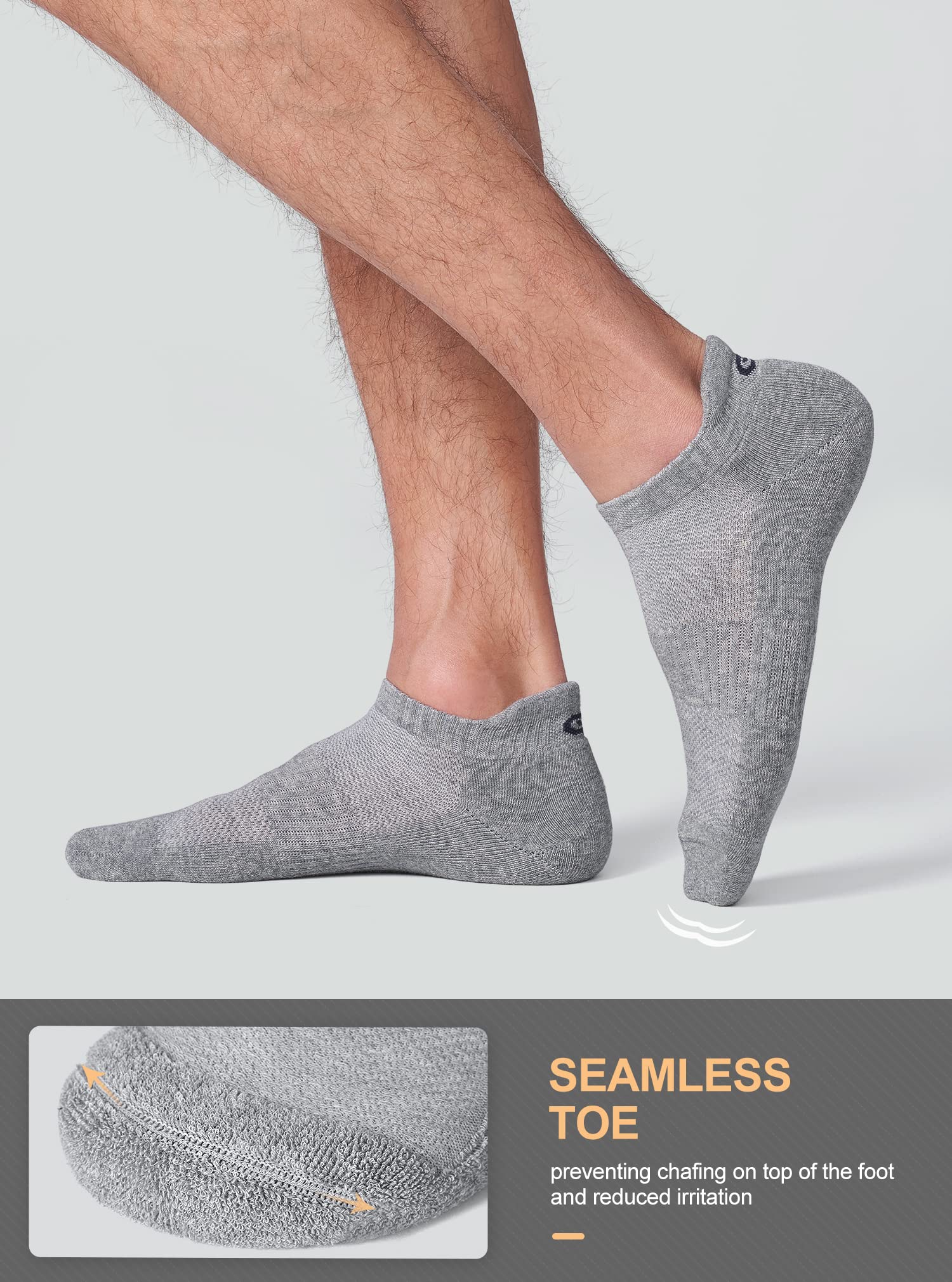 CS CELERSPORT 6 Pairs Ankle Athletic Running Socks Low Cut Sports Tab Socks for Men and Women