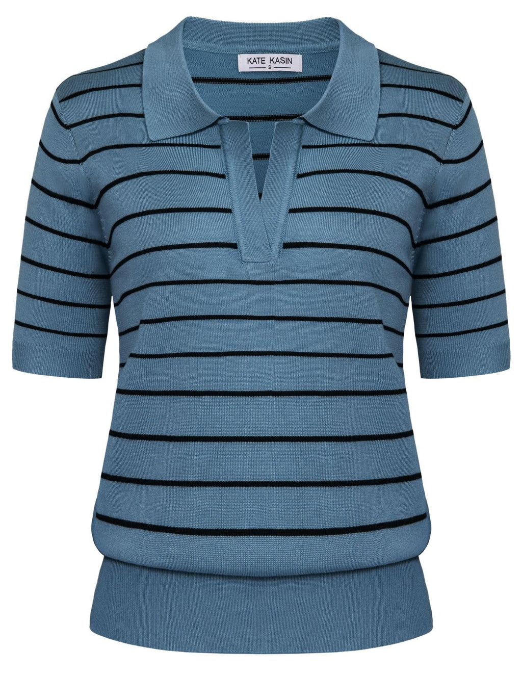 Women's Short Sleeve Classic V Neck Collared Casual Polo Sweater Tops