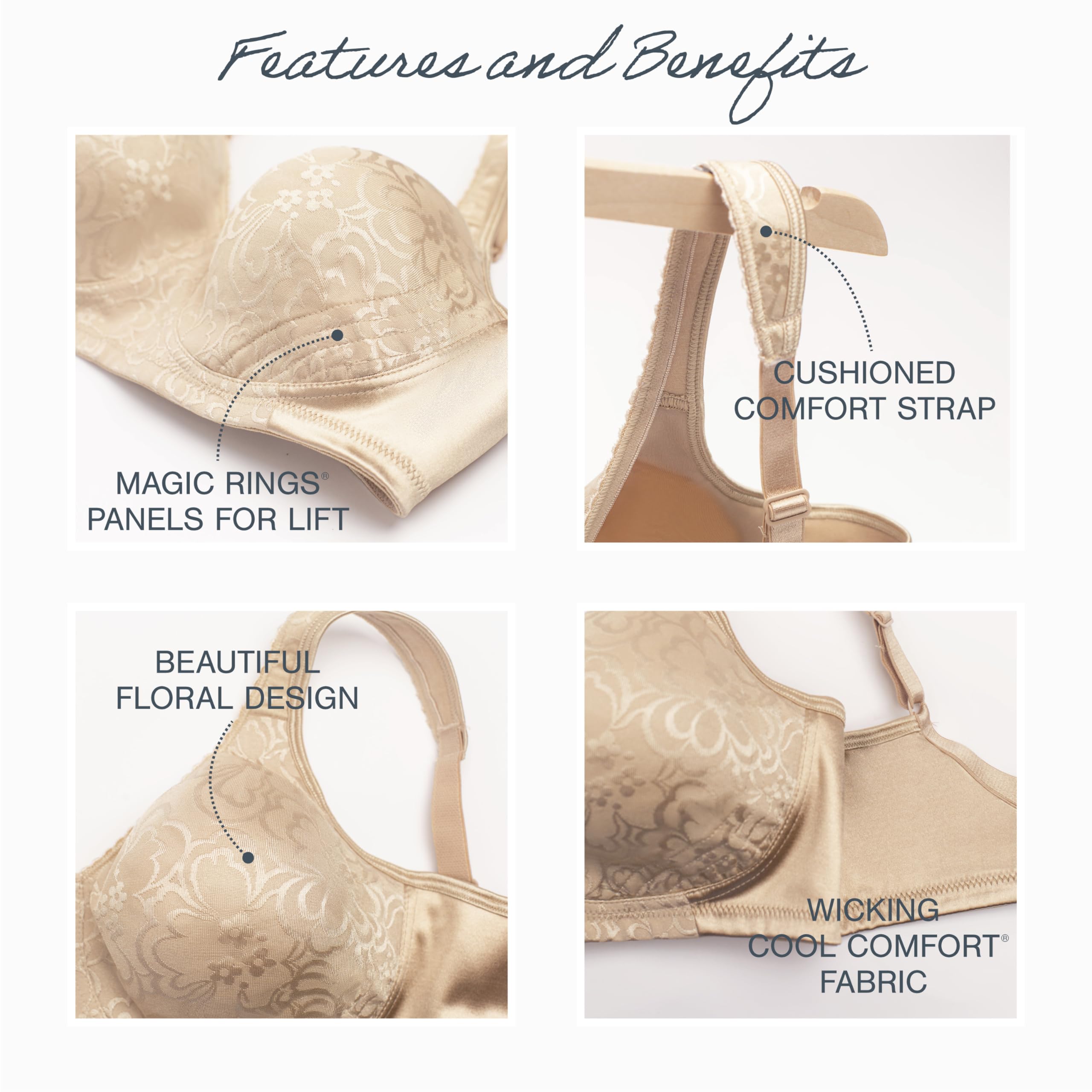 Playtex Women's Wireless Bra, 18 Hour Plus-Size Bras Available, Ultimate Lift, Moisture-Wicking, Single or 2-Pack
