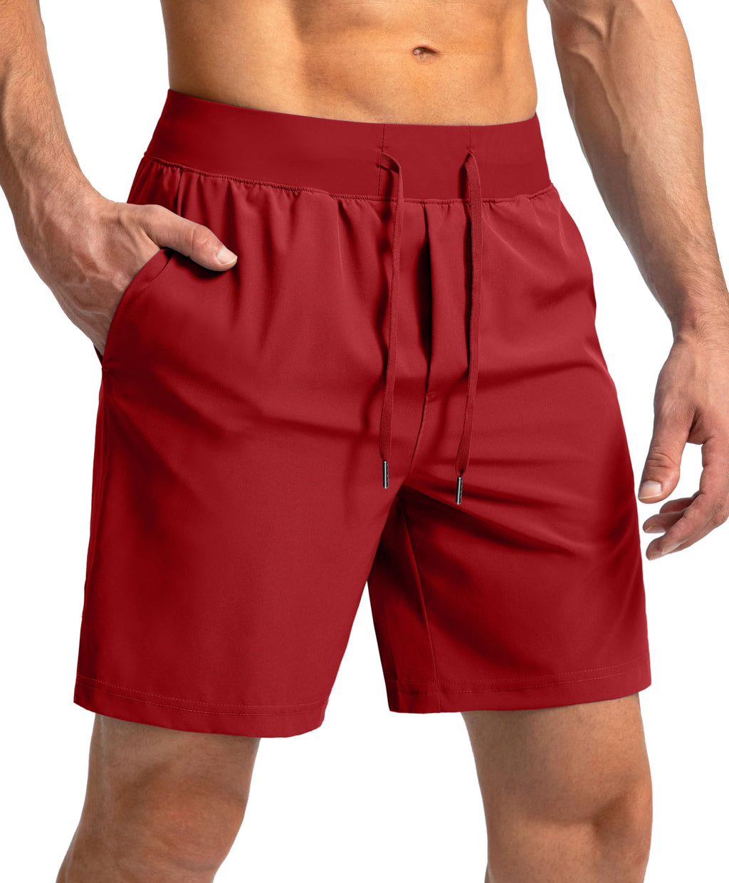 Soothfeel Men's Running Shorts with Zipper Pockets 9"/ 7"/ 5" Quick Dry Eight Basketball Gym Workout Athletic Shorts