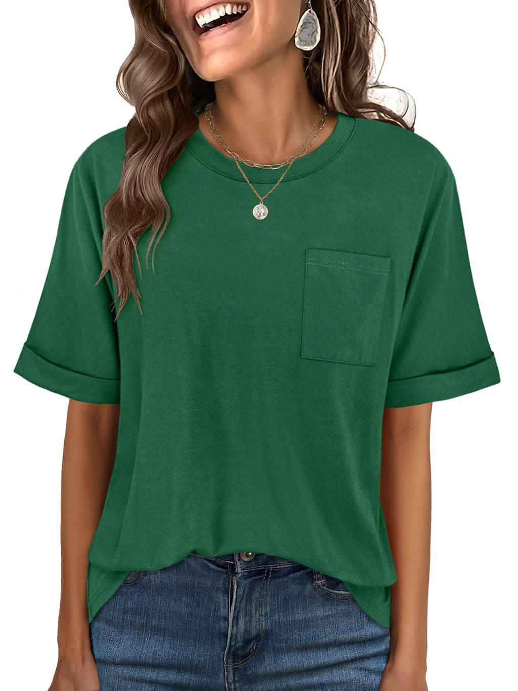 ANRABESS Womens Tops Short Sleeve Oversized T Shirts