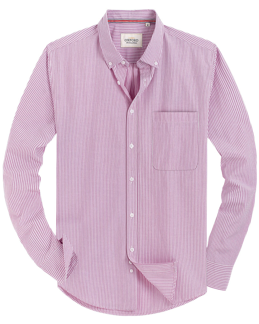 Alimens & Gentle Mens Solid Oxford Shirt Long Sleeve Dress Shirt Work Casual Button Down Shirts with Pocket