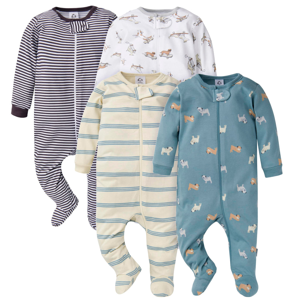 Gerber Baby Boys' 4 Pack Sleep 'N Play Footie