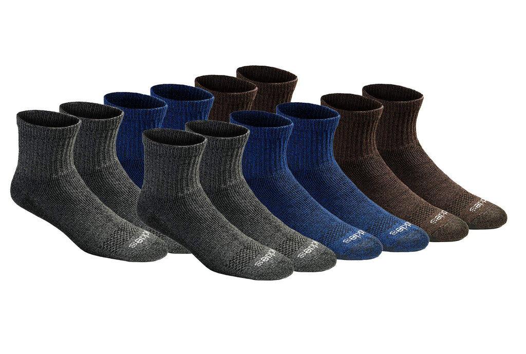 Dickies Men's Dri-Tech Moisture Control Quarter Socks, Available in M-XXL (6, 12, 18 Pairs)